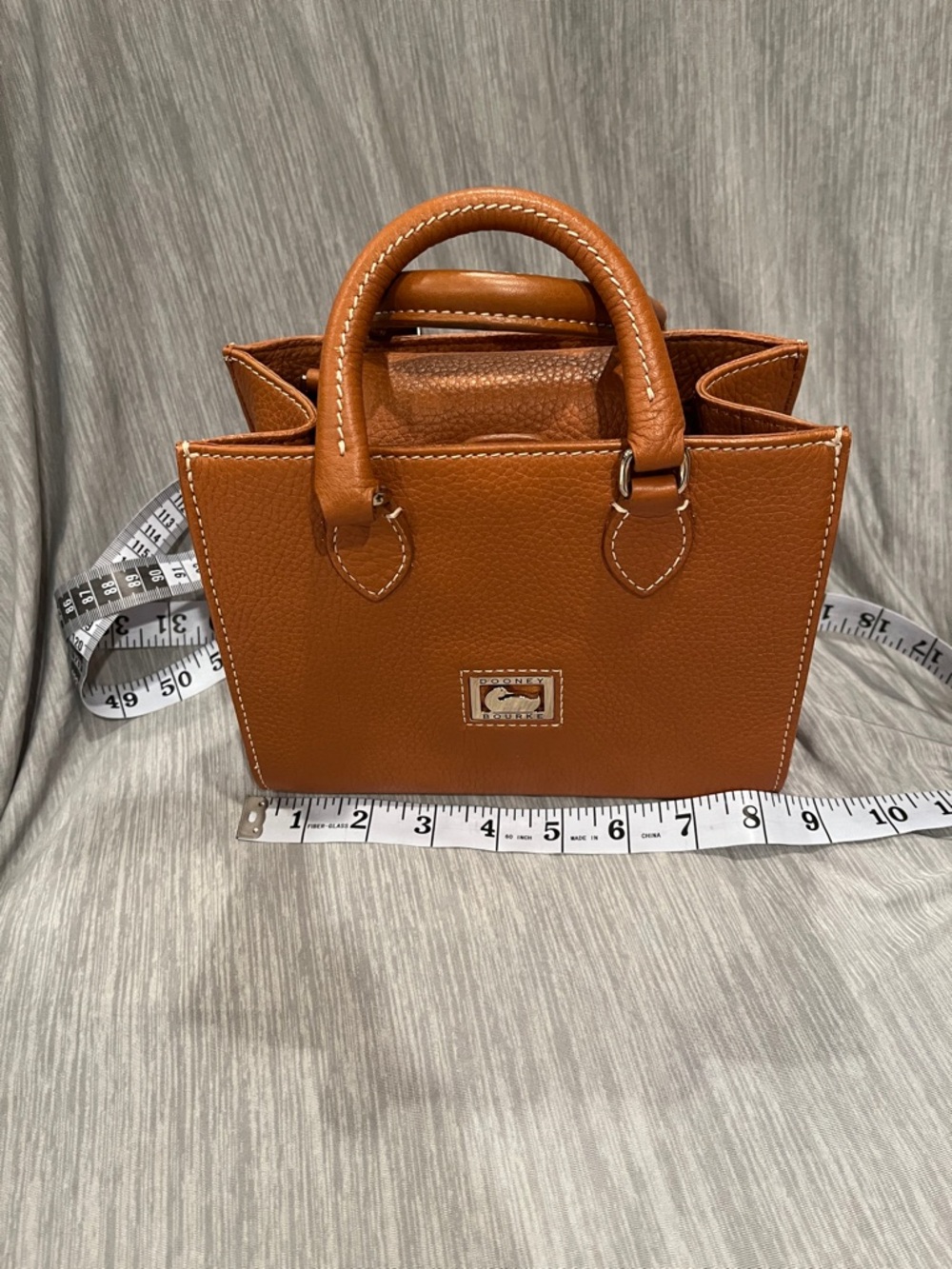Dooney & Bourke Caramel Brown Pebbled Leather Satchel - Picture 15 of 16